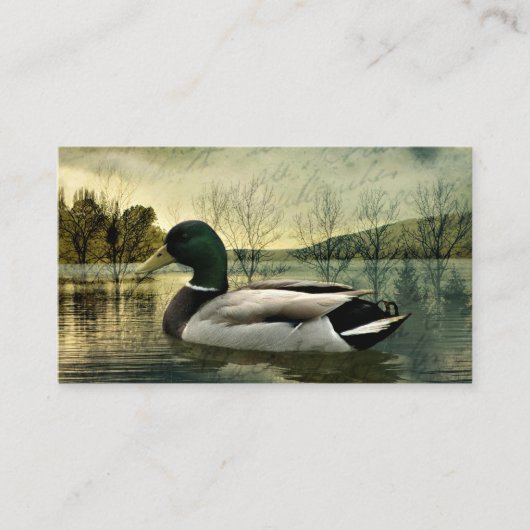  Mallard Duck Weathered Briefkaart Visitekaartje (Voorkant)