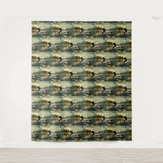 Mallard Duck Weathered Briefkaart Wandkleed (Voorkant)