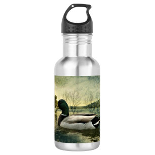  Mallard Duck Weathered Briefkaart Waterfles