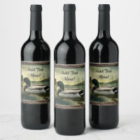 Mallard Duck Weathered Briefkaart Wine Label