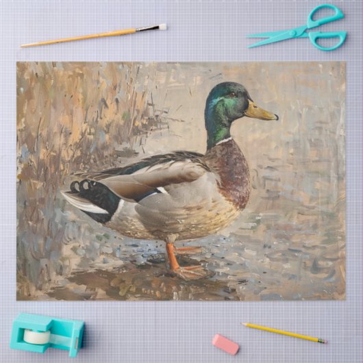 Mallard Duck Wildlife Schilderij Decoupage Tissuepapier (Craft)