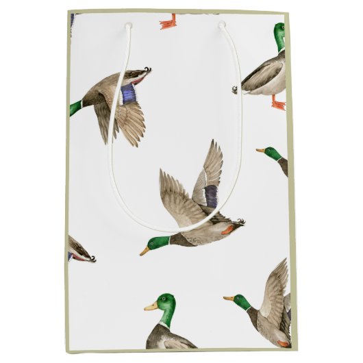 Mallard Duck Wrapping Paper Medium Cadeauzakje (Voorkant)