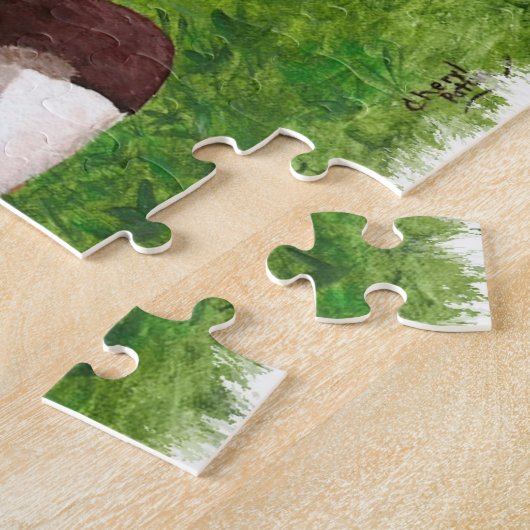 Mallard Duck zit in het gras schilderen, Puzzle Legpuzzel (Zijkant)