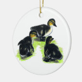Mallard Ducklings Keramisch Ornament (Links)