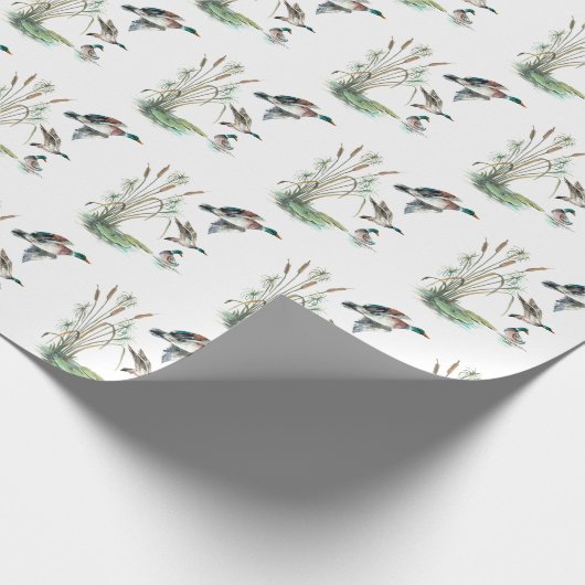 Mallard Ducks and Cattails Cadeaupapier (Hoek)