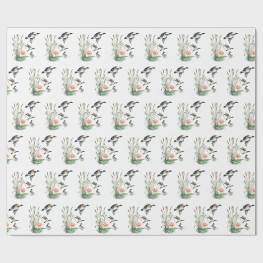 Mallard Ducks and Cattails Cadeaupapier (Vlak)