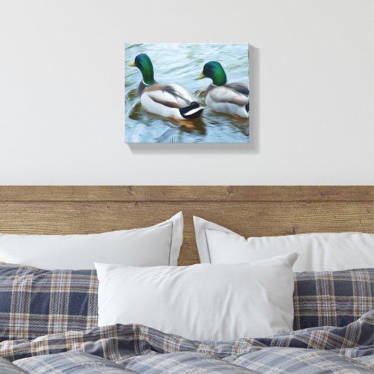 Mallard Ducks Canvas Afdruk (Insitu (Slaapkamer))