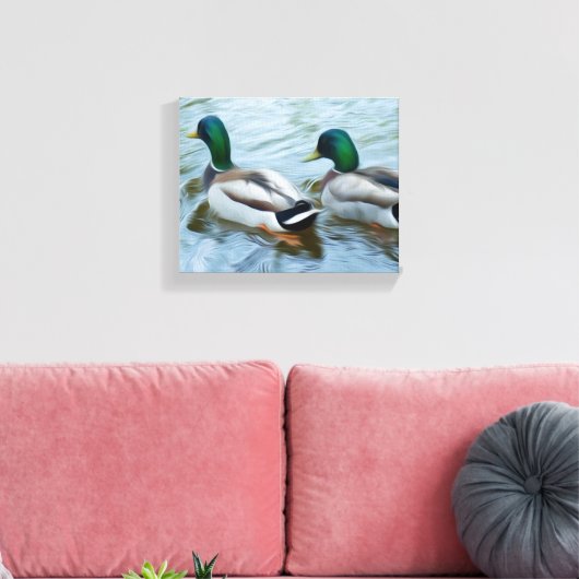 Mallard Ducks Canvas Afdruk (Insitu (Woonkamer))