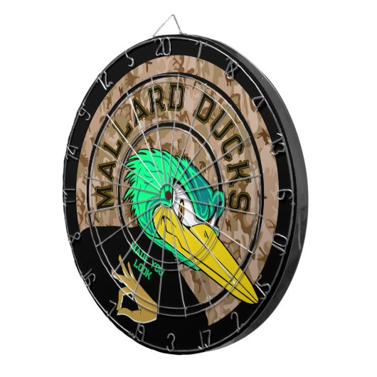 Mallard Ducks Custom Logo Dartbord (Voorkant Rechts)
