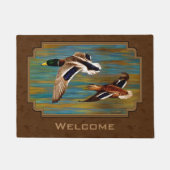 Mallard Ducks Flying Bruin Deurmat (Voorkant)