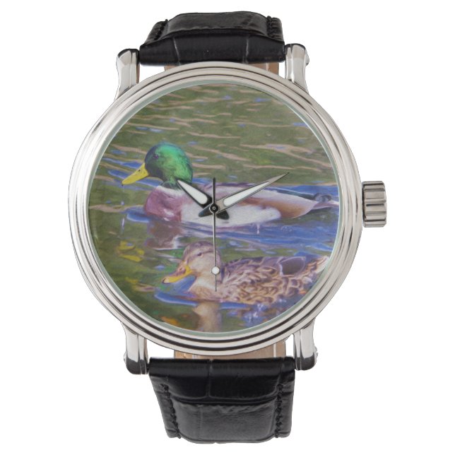 Mallard Ducks Horloge (Voorkant)