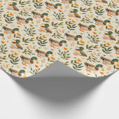 Mallard Ducks In Een Bospatroon Cadeaupapier (Hoek)