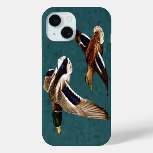 Mallard Ducks in Flight Blauwgroen Case-Mate iPhone Case (Achterkant)