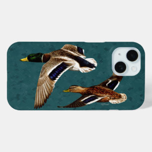 Mallard Ducks in Flight Blauwgroen iPhone 15 Case