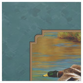 Mallard Ducks in Flight Blauwgroen Stof (Swatch)