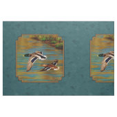 Mallard Ducks in Flight Blauwgroen Stof (Fat Quarter)