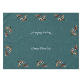 Mallard Ducks in Flight Blauwgroen Tafelkleed (Voorkant (Horizontaal))