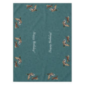 Mallard Ducks in Flight Blauwgroen Tafelkleed (Voorkant)