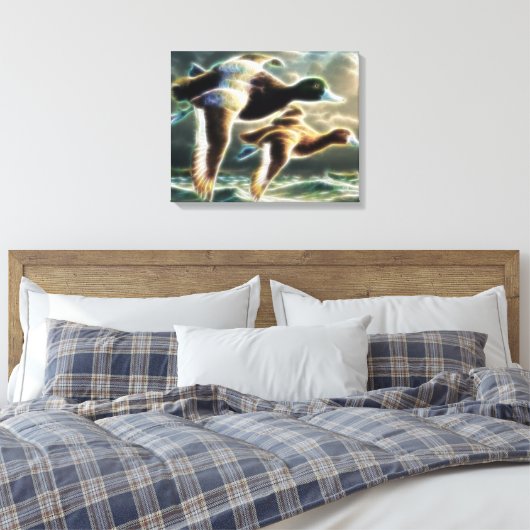Mallard Ducks in Flight Wrapped Canvas (Insitu (Slaapkamer))