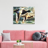 Mallard Ducks in Flight Wrapped Canvas (Insitu (Woonkamer))