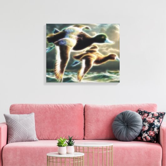 Mallard Ducks in Flight Wrapped Canvas (Insitu (Woonkamer))