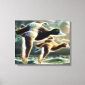 Mallard Ducks in Flight Wrapped Canvas Afdruk (Voorkant)