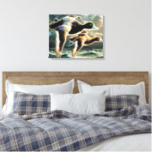 Mallard Ducks in Flight Wrapped Canvas Afdruk (Insitu (Slaapkamer))