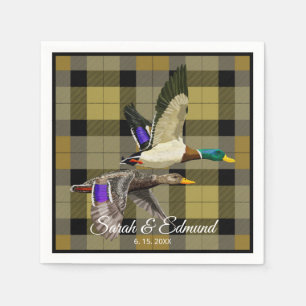 Mallard Ducks op Hunters Plaid - Rustieke Watervog Servet