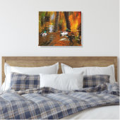 Mallard Ducks op jaarkleuren Canvas Afdruk (Insitu (Slaapkamer))