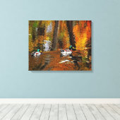 Mallard Ducks op jaarkleuren Canvas Afdruk (Insitu (Houten vloer))