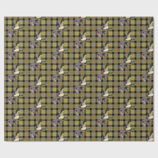 Mallard Ducks op Plaid Cadeaupapier (Vlak)