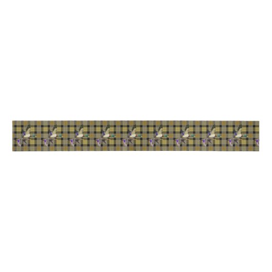 Mallard Ducks op Plaid Grosgrain Lint (Voorkant)