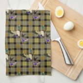 Mallard Ducks op Plaid Theedoek (Quarter Fold)