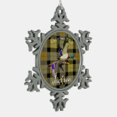 Mallard Ducks op Plaid Tin Sneeuwvlok Ornament (Links)