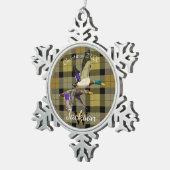 Mallard Ducks op Plaid Tin Sneeuwvlok Ornament (Rechts)