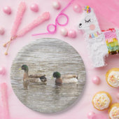 Mallard Ducks Photo Paper Plates Papieren Bordje (Feest)