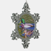 Mallard Ducks Tin Sneeuwvlok Ornament (Links)
