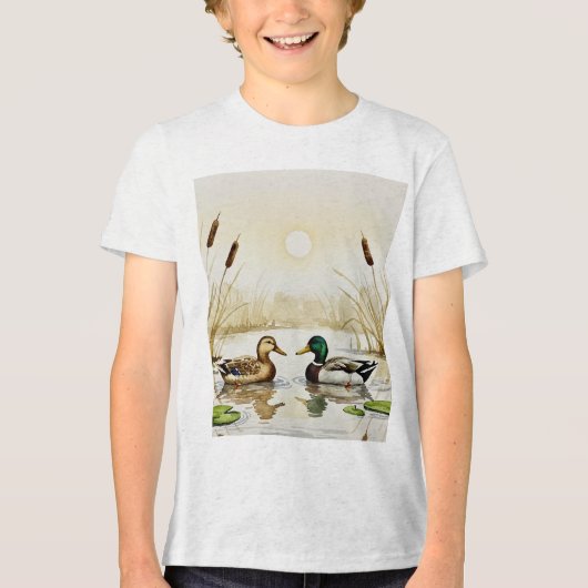 Mallard ducks Tri-Blend shirt (Voorkant)