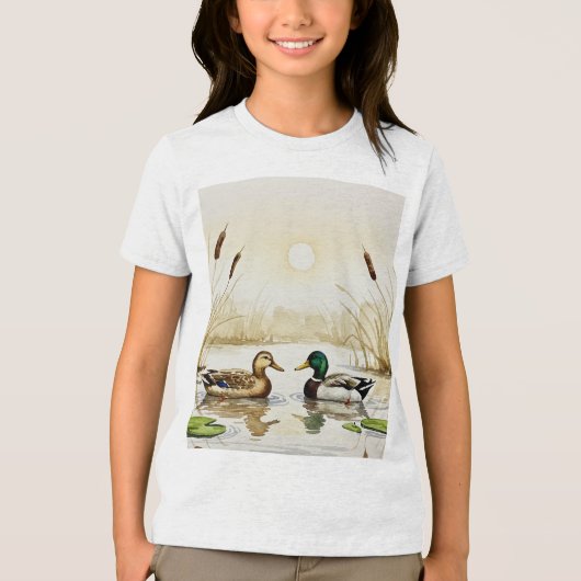 Mallard ducks Tri-Blend shirt (Voorkant)