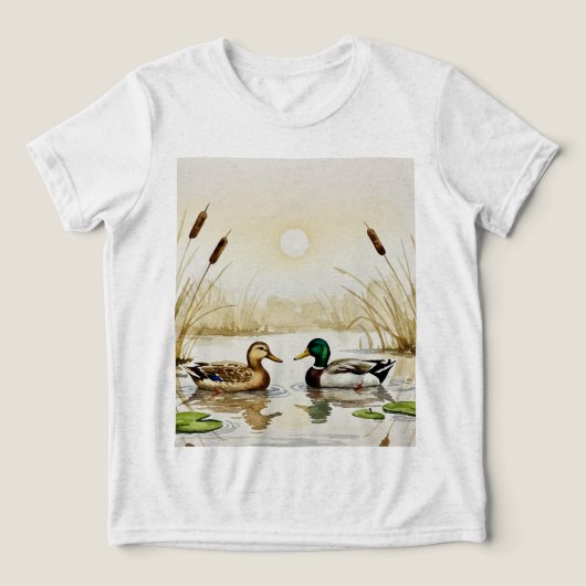 Mallard ducks Tri-Blend shirt (Design voorkant)