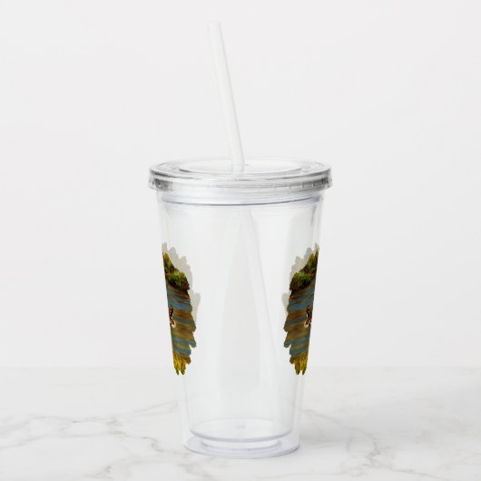 Mallard Ducks vliegen over de hond Acryl Drinkbeker (Links)