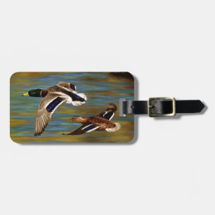Mallard Ducks vliegen over de hond Bagagelabel
