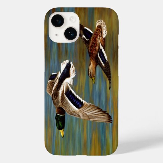 Mallard Ducks vliegen over de hond Case-Mate iPhone Case (Achterkant)