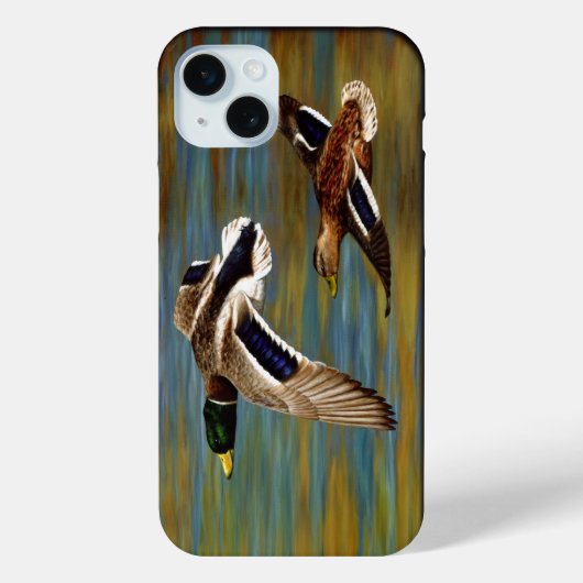 Mallard Ducks vliegen over de hond Case-Mate iPhone Case (Achterkant)