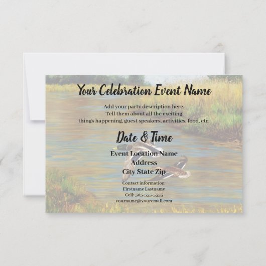 Mallard Ducks vliegen over de hond Kaart (Achterkant)