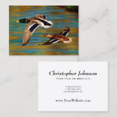Mallard Ducks vliegen over de hond Visitekaartje (Voorkant / Achterkant)