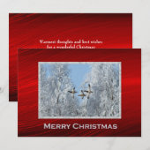 Mallard Ducks Vliegende Sneeuw Foto Kerst Flat Feestdagenkaart (Voorkant / Achterkant)