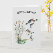 Mallard Ducks voor Vaderdag Kaart (Gele Bloem)