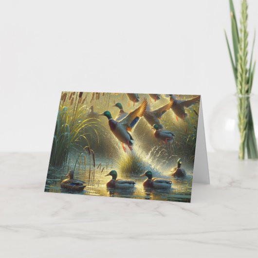 Mallard Ducks voor Vaderdag Kaart (Voorkant)