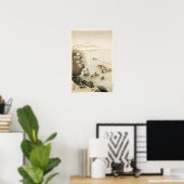 Mallard Ducks zwemmen door Pampas Grass Poster (Thuiskantoor)